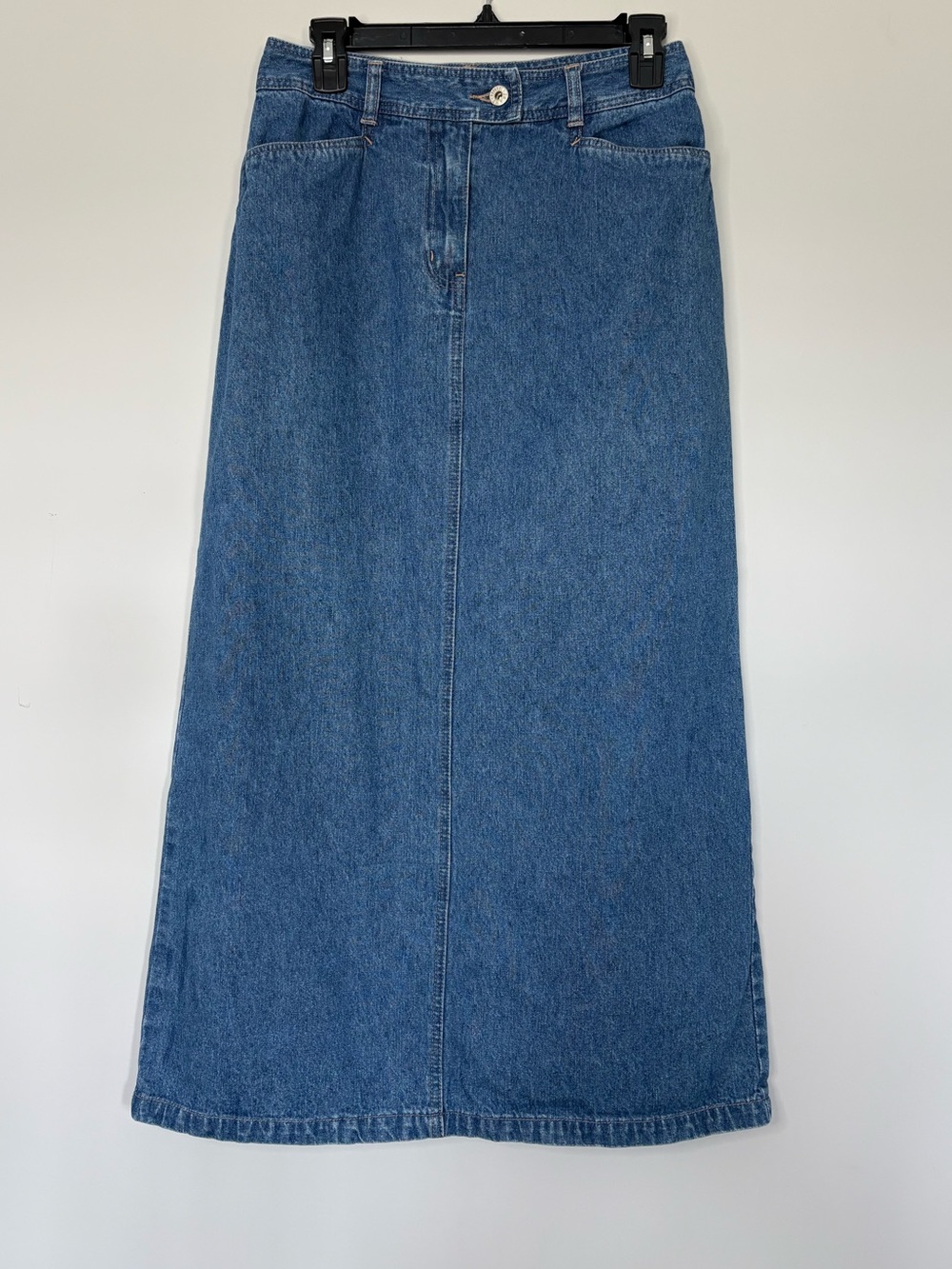 Vintage Reflect Jeans Denim Tea Length Skirt Size 6 100% Cotton Blue Jean